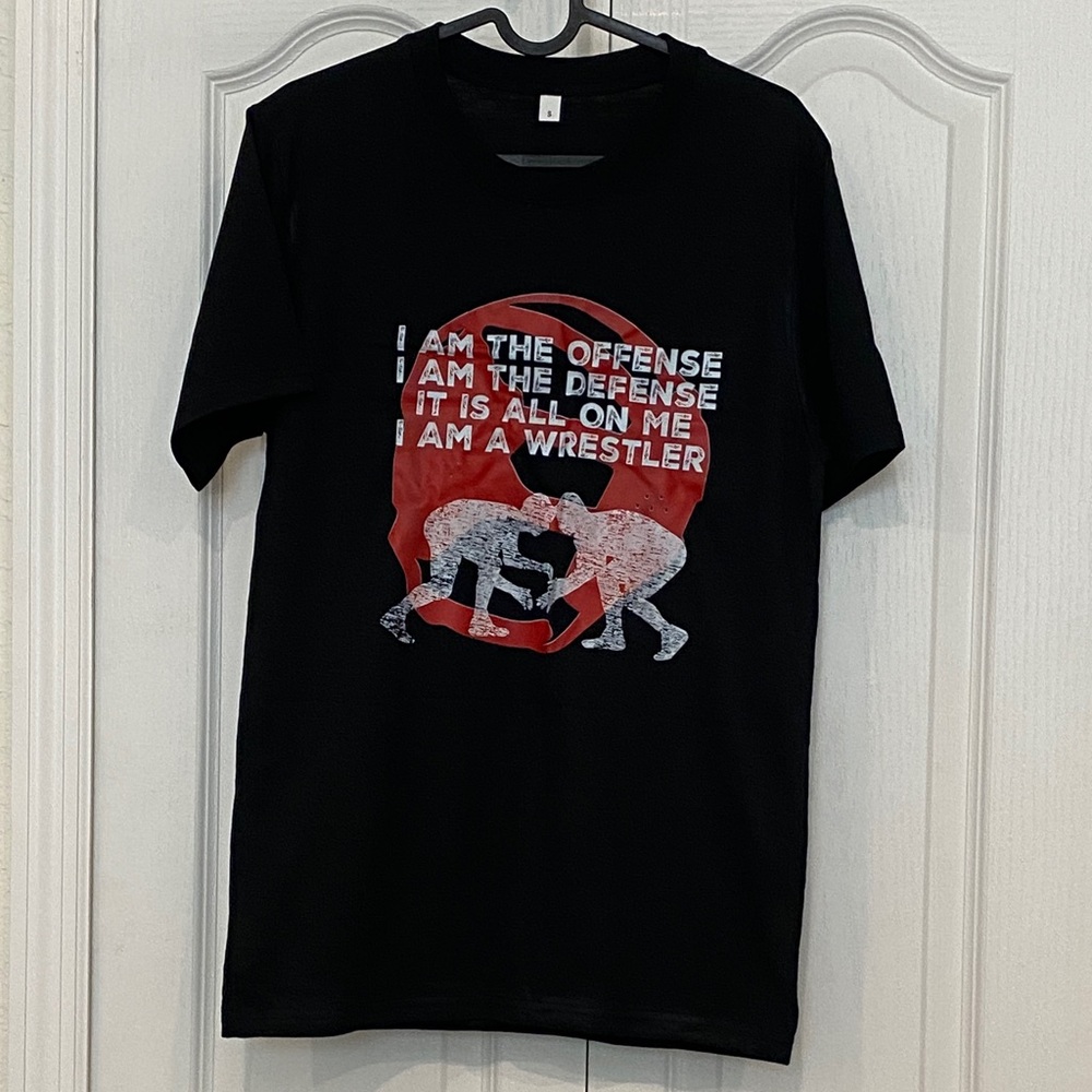 Black Wrestling Graphic T-Shirt Sz S